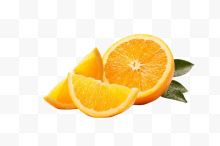 切开的美味橙子