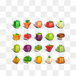 矢量彩色创意菱形蔬菜水果