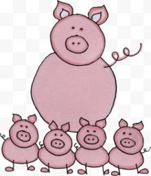 卡通小猪动物插画