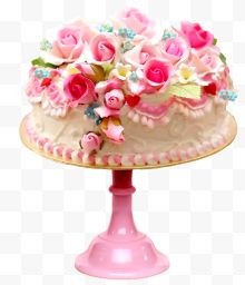 粉色鲜花蛋糕