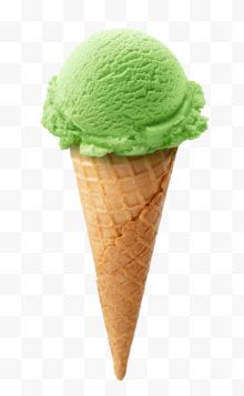 绿色抹茶冰淇淋甜筒