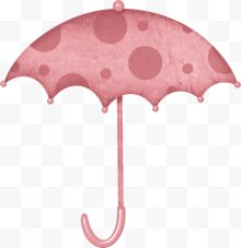 手绘圆点红雨伞