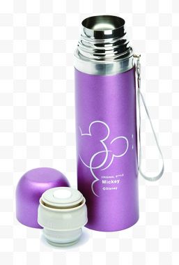 高清摄影紫色质感保温瓶