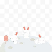 中秋节可爱的兔子
