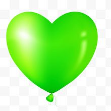 绿色爱心图案气球