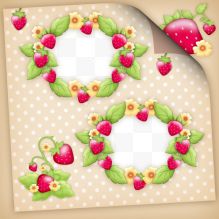 叶子草莓圆环边框