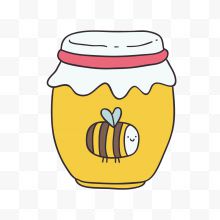 黄色蜂蜜手绘卡通