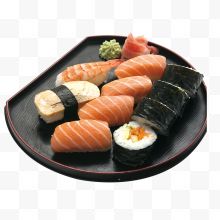一盘寿司生鱼片