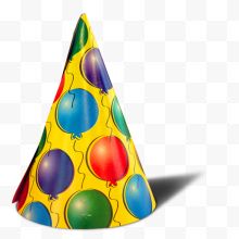 彩色气球图案生日帽