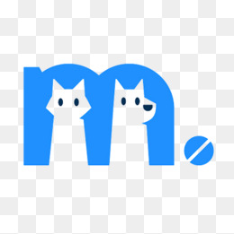 蓝色英文字母中间有两只狗狗