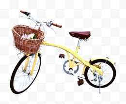 黄色自行车踏青工具...