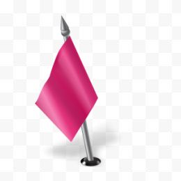 粉红色的三角旗帜图标...