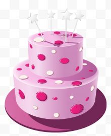两层粉色生日蛋糕