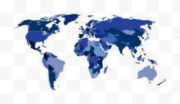 矢量蓝色世界地图