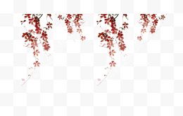 红色古风日系枫叶树叶装饰