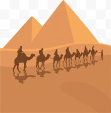 行走在沙漠的骆驼