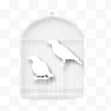 纸雕鸟笼里的鸟