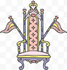 手绘创意简约彩色城堡椅子