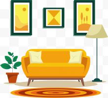 客厅设计黄色沙发