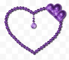 紫色宝石爱心图案吊坠