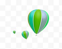 漂浮绿色热气球