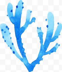 世界海洋日手绘蓝色珊瑚...