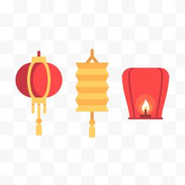 红色中国风节日灯笼装饰...