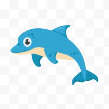 卡通可爱的海洋生物海豚