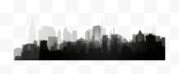 城市建筑黑色剪影