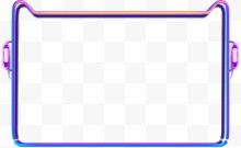 紫色猫头边框简约
