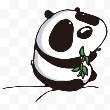 吃竹子的卡通熊猫