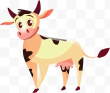 可爱卡通的小奶牛