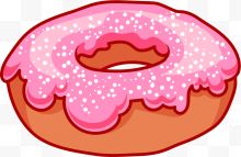 卡通粉色甜甜圈