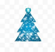 闪亮蓝色圣诞树背景矢量
