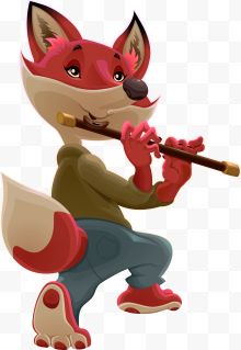 吹笛的可爱狐狸