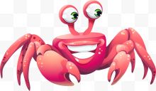 卡通红色螃蟹