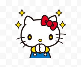 黄色星星围绕的Hello Kitty