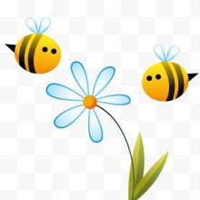 卡通蜜蜂鲜花