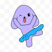 紫色的小狗卡通可爱矢量