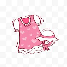 卡通粉色连衣裙图