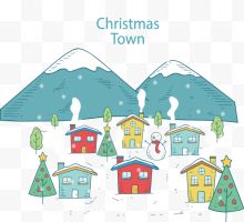 温馨彩色圣诞小镇