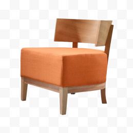 橘色靠背椅子