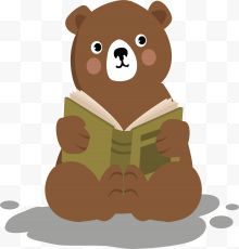 可爱看书的棕色小熊
