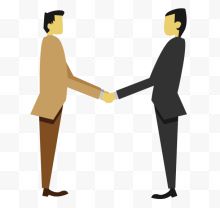商务会谈职场谈判两人握手矢量下