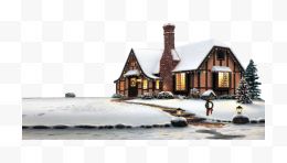 雪中房屋