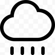 下雨的天气云大纲符号随着雨滴线图标