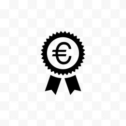 欧元徽章超大黑色扁平风格金钱主题集图标1