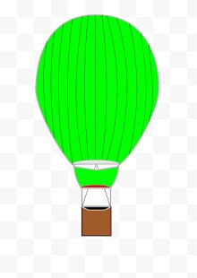卡通绿色热气球