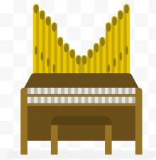 黄色铜管双阶按键管风琴