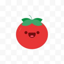 红色卡通笑脸番茄